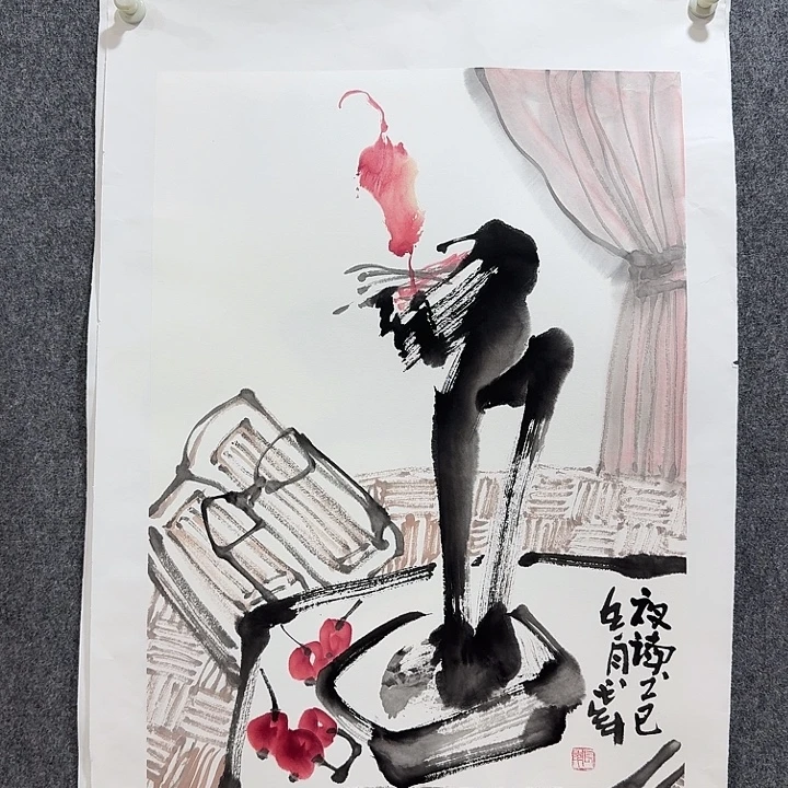 国画靳长年老师手绘作品