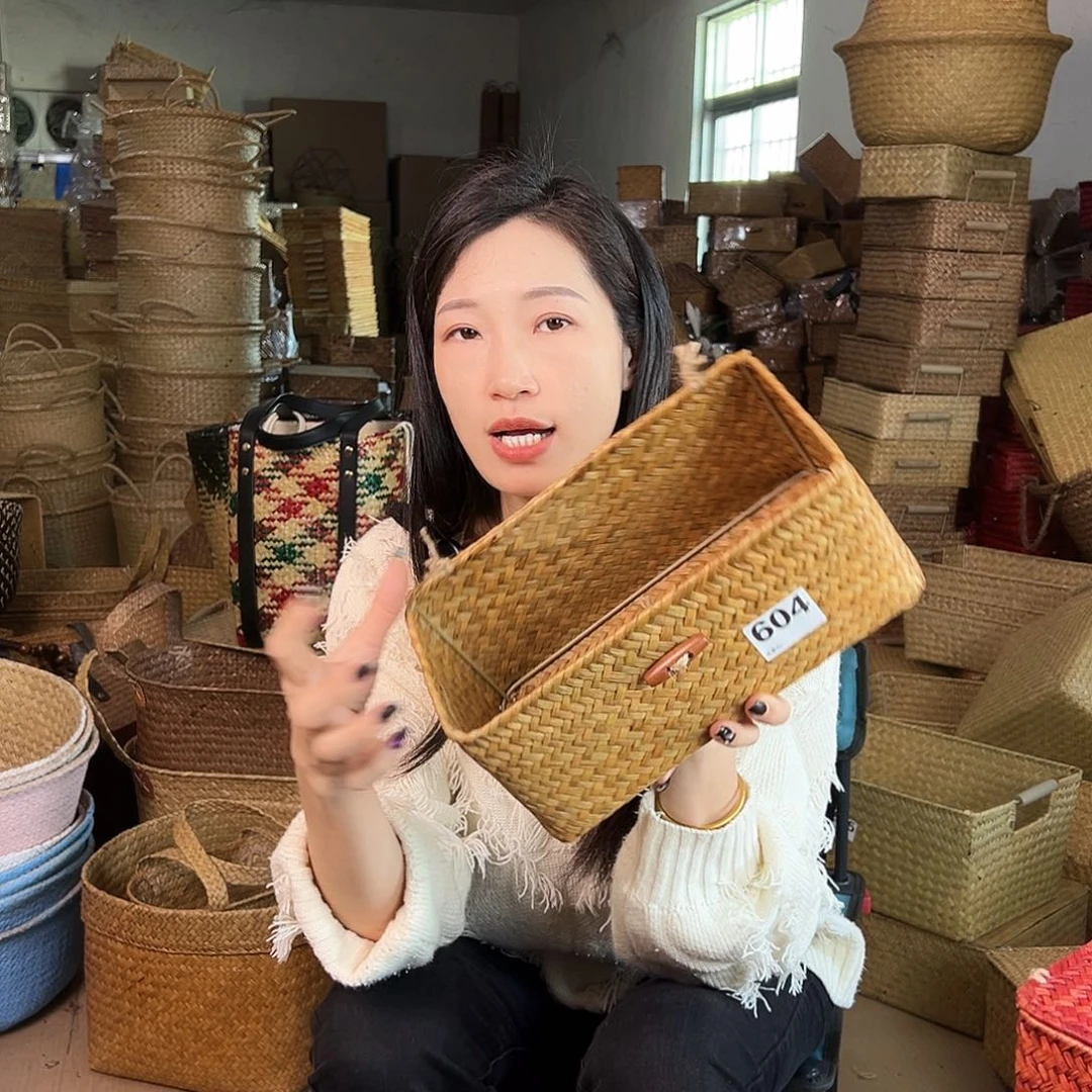 草编草编包/草编收纳盒带瑕疵