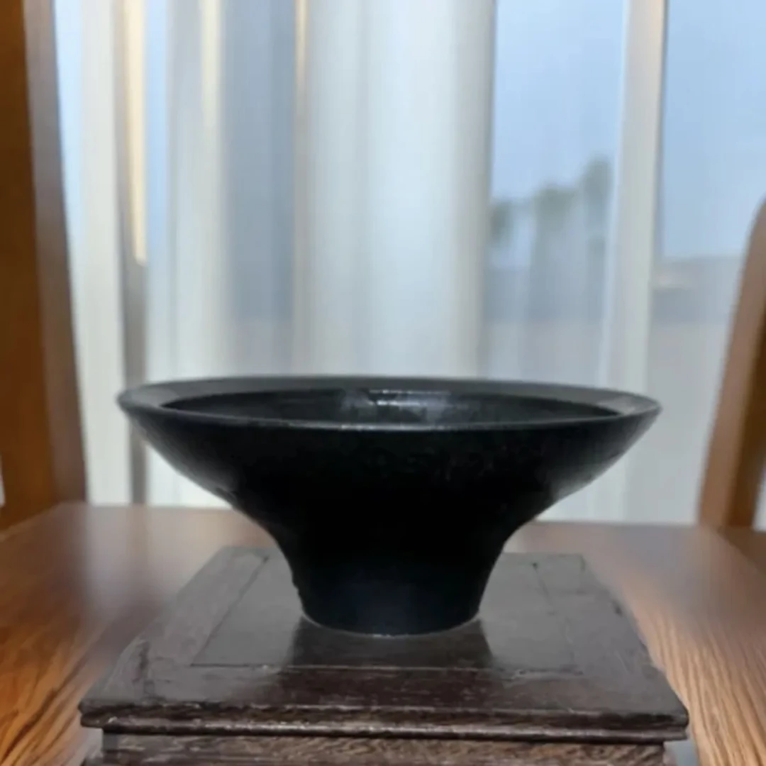 水培苔藓黑色陶瓷盆禅意