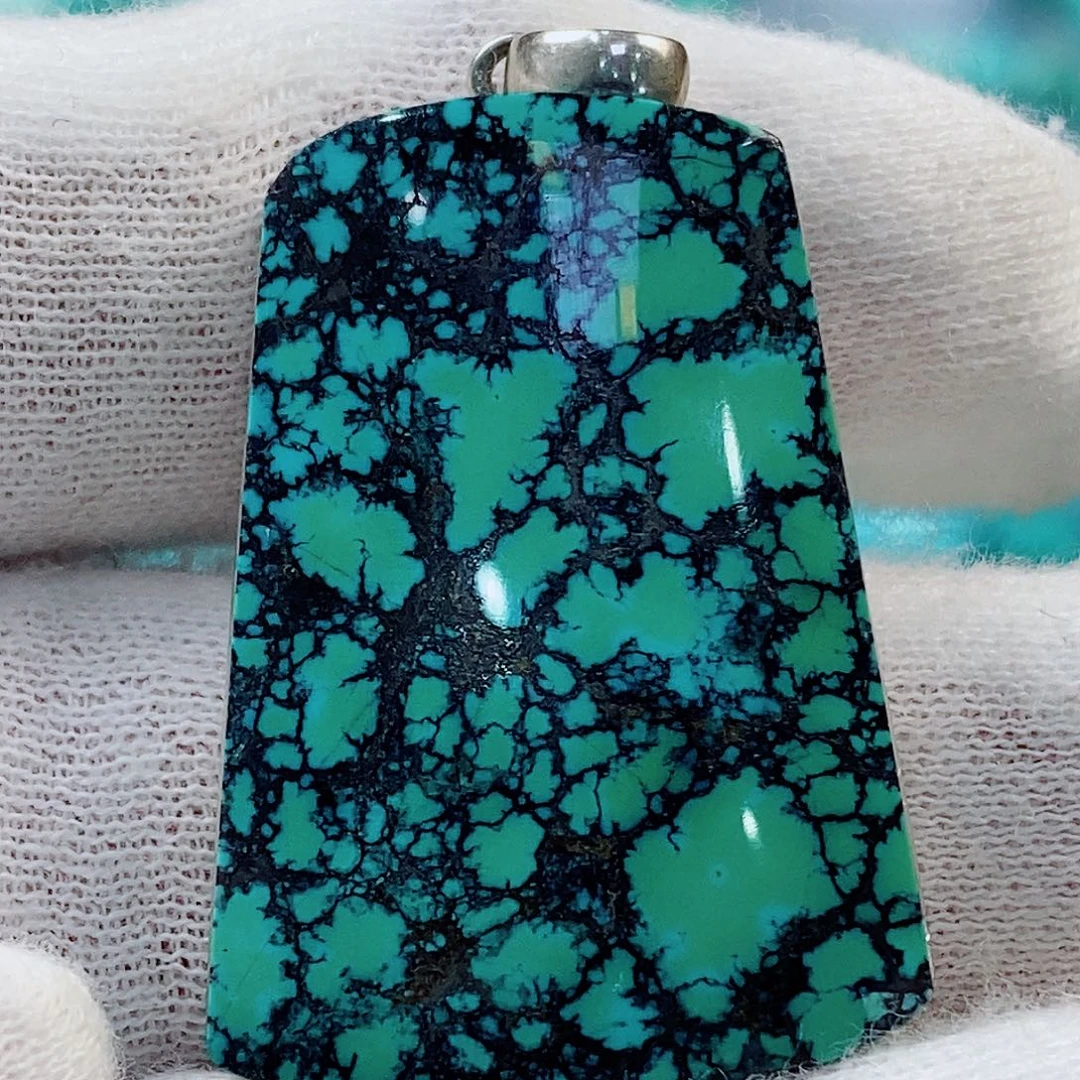 绿松石银S925镶嵌原矿无优化