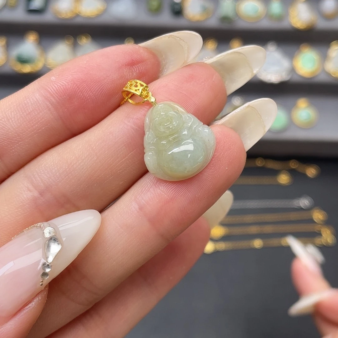 翡翠银S925镶嵌吊坠(不含链)