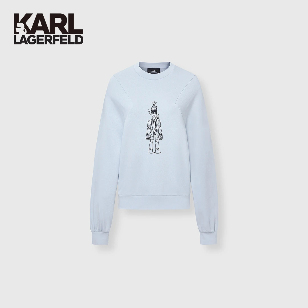 【晨粉专享价】KARL LAGERFELD秋新款白色圆领无帽22UW1814