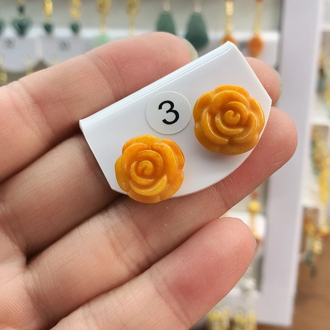 翡翠未镶嵌耳饰3号