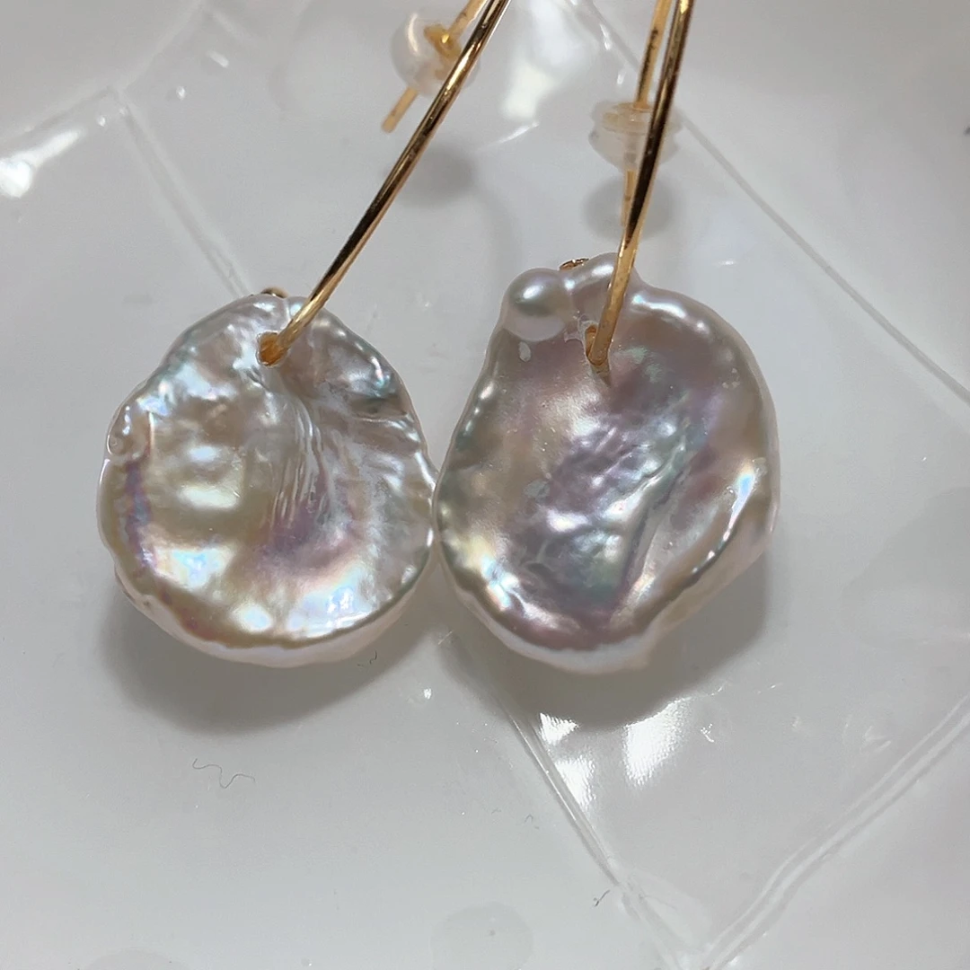 淡水珍珠耳饰银S925镶嵌