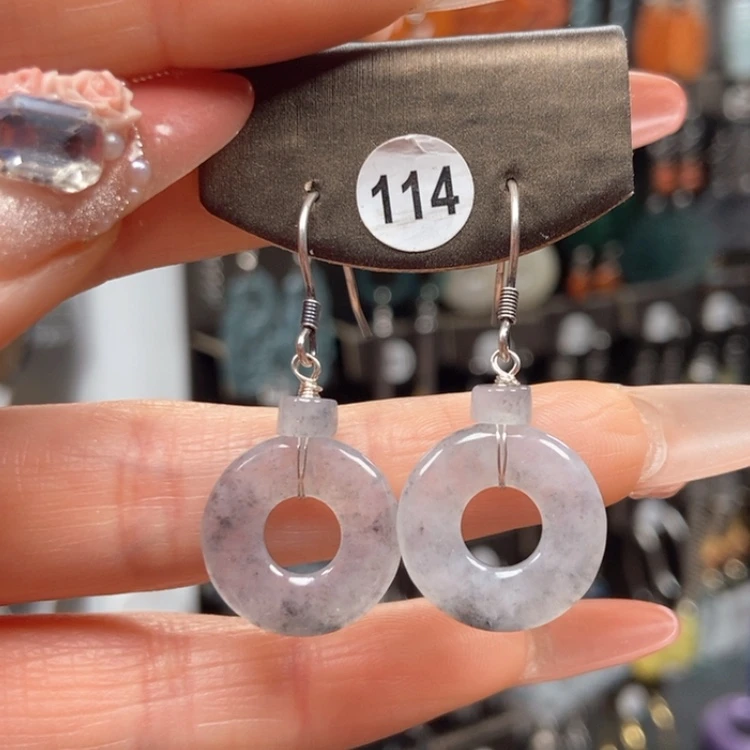 【闪购商品】翡翠耳饰银S925镶嵌耳饰