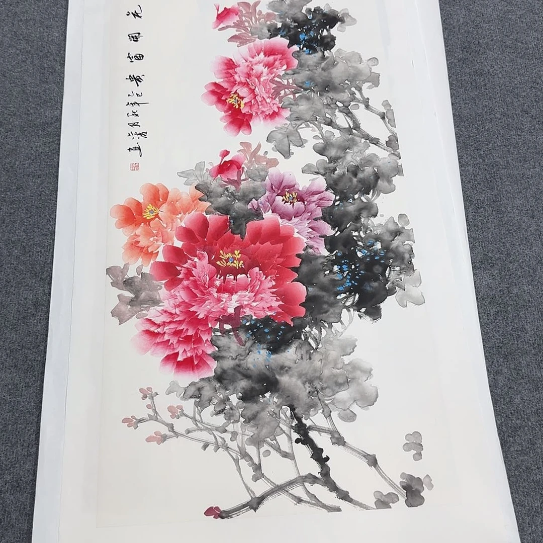 国画100*50纯手绘刘亦凌