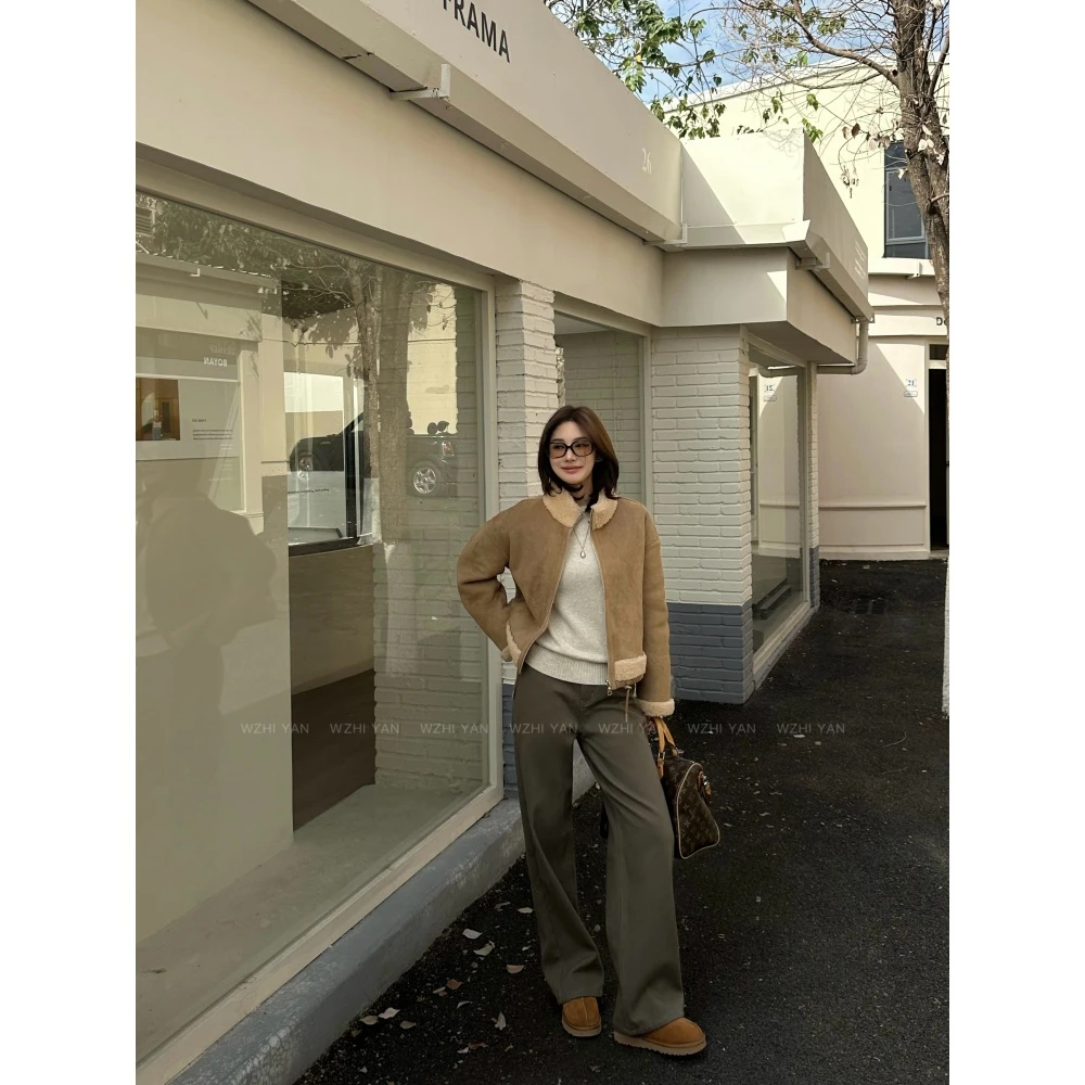 【草原诗篇】“99%进口棉”老钱质感加绒百搭显瘦直筒牛仔裤22242