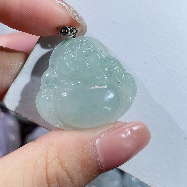 翡翠银S925镶嵌颈饰佛公