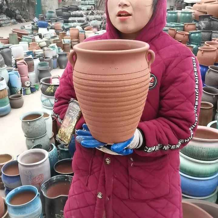 红陶口20高27瑕疵底裂