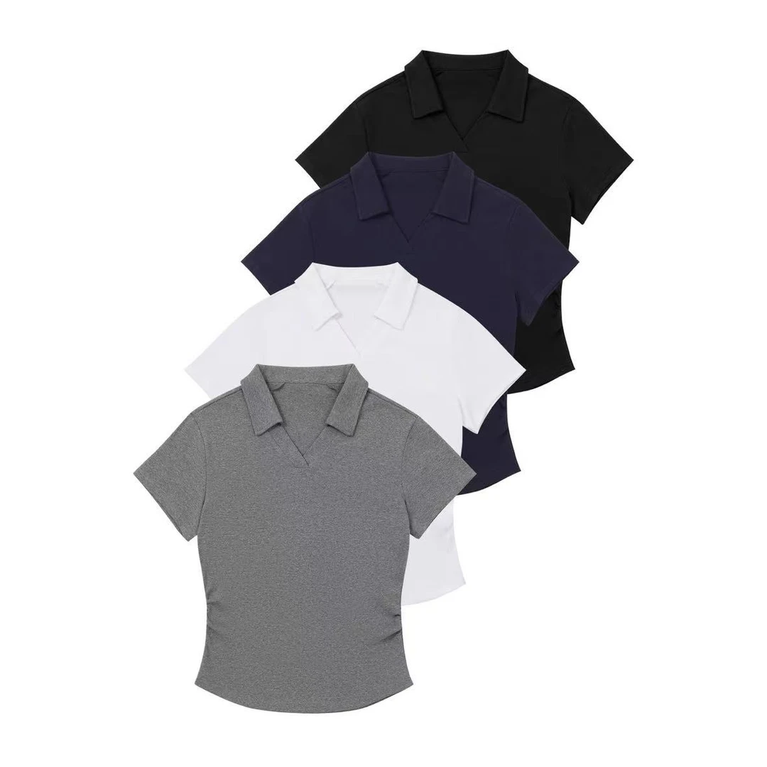 ⌜夏日C位⌟ 小心机 捏褶收腰版型结构重整POLO翻领tee