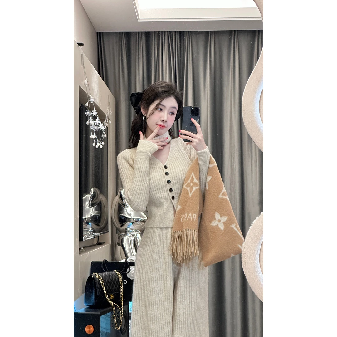 【雅乔宠粉专场】尹恩熙 针织上衣阔腿裤套装DYTH-23123249