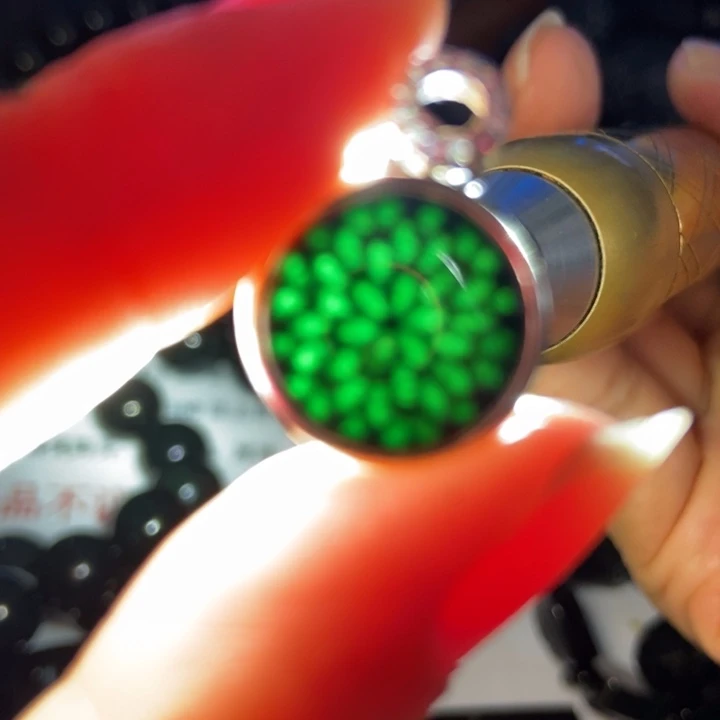 翡翠银S925镶嵌颈饰大漏