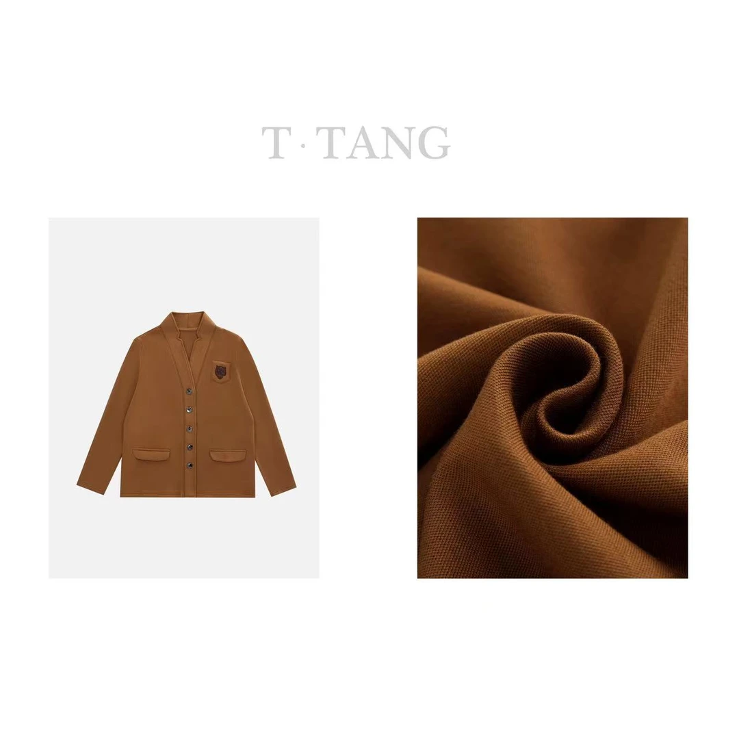 FL早秋380g珠地夹丝空气层百搭时尚虎头刺绣西服外套【6595】