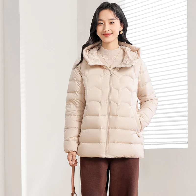梦燕秋冬女款时尚连帽短款保暖羽绒服加厚宽松上衣外套CY02B4020
