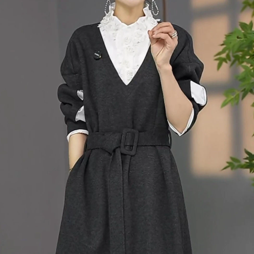 【热销1715.2万件】高端洋气时尚拼接连衣裙女2025春季新款中青