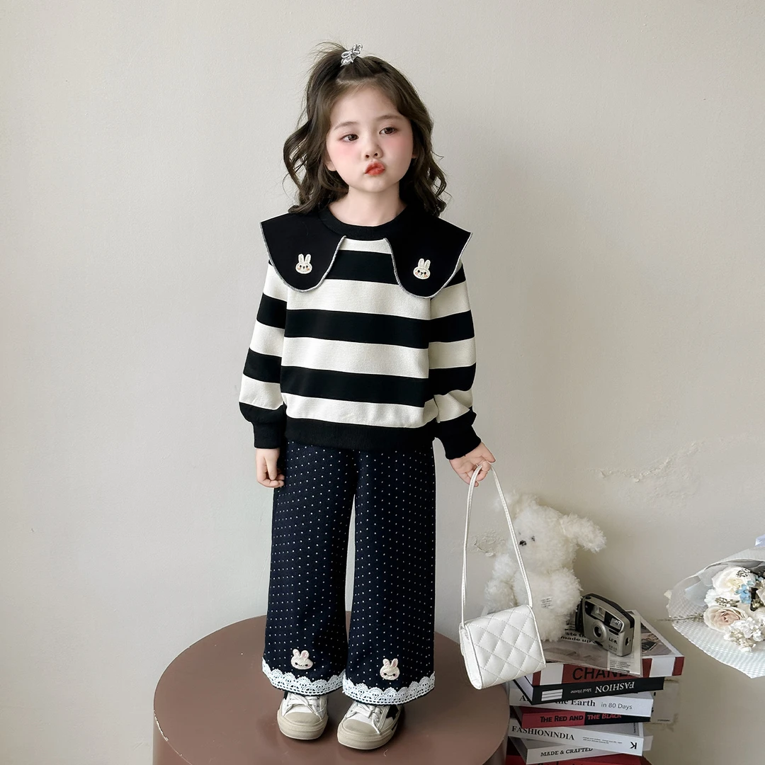 女童秋装套装2025新款4-6岁幼儿园潮款小童女宝春秋季洋气两件套