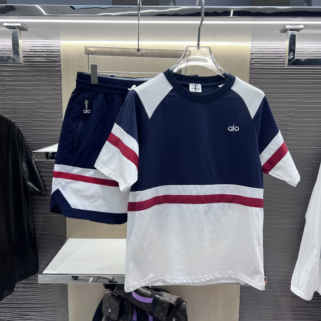 367-323休闲夏季短袖运动圆领修身型短袖沙滩裤T恤男装ins