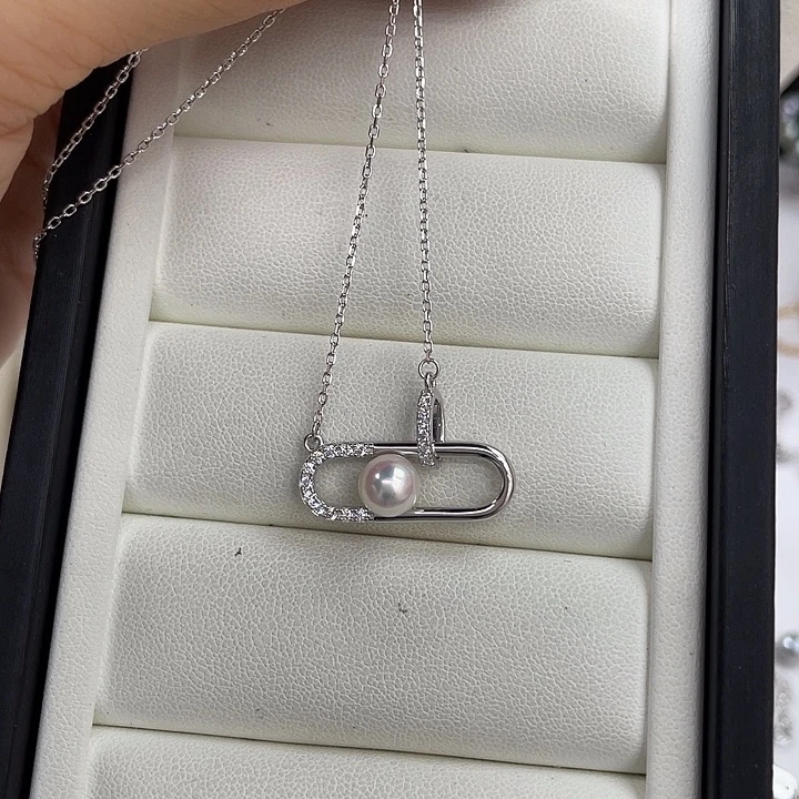 颈饰海水珍珠银S925镶嵌