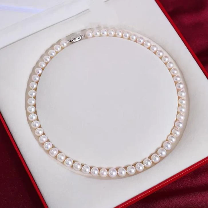 【王炸！正圆极光】【玉希珠宝】 正圆极光满串珍珠项链 8-9mm EBL