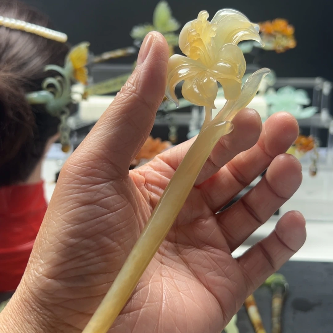 岫玉福利发簪未镶嵌雪**至