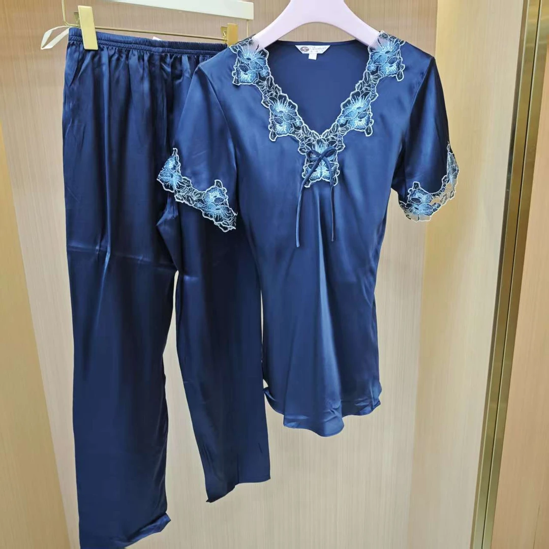 【LJWM】桑蚕丝睡衣套装 17812