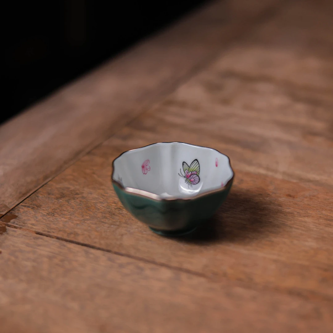 孔雀绿蝴蝶六方杯（华隐S1065）