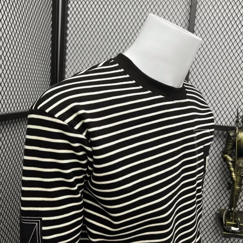 战拓玛秋冬卫衣男2025春秋季韩版新款圆领宽松上衣chic港风潮流青