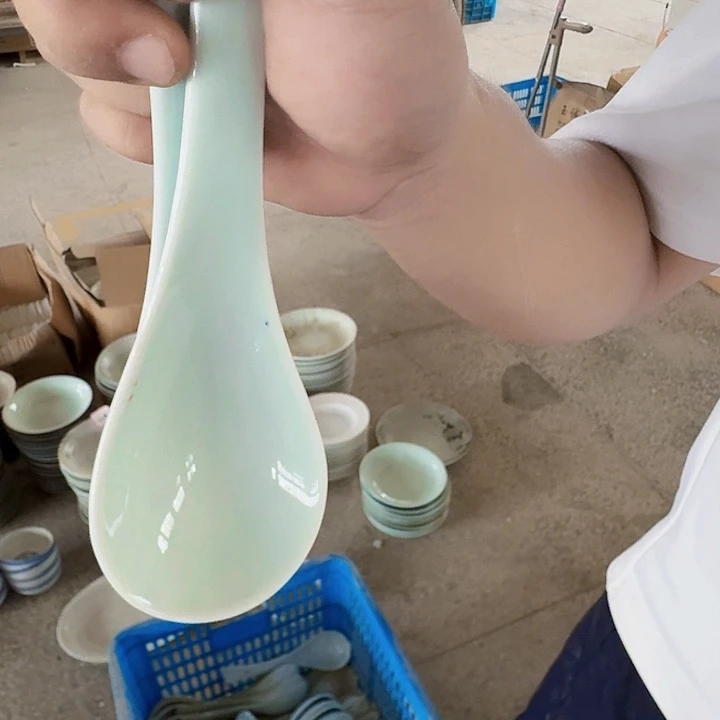 景德镇高温陶瓷影青大汤勺2个