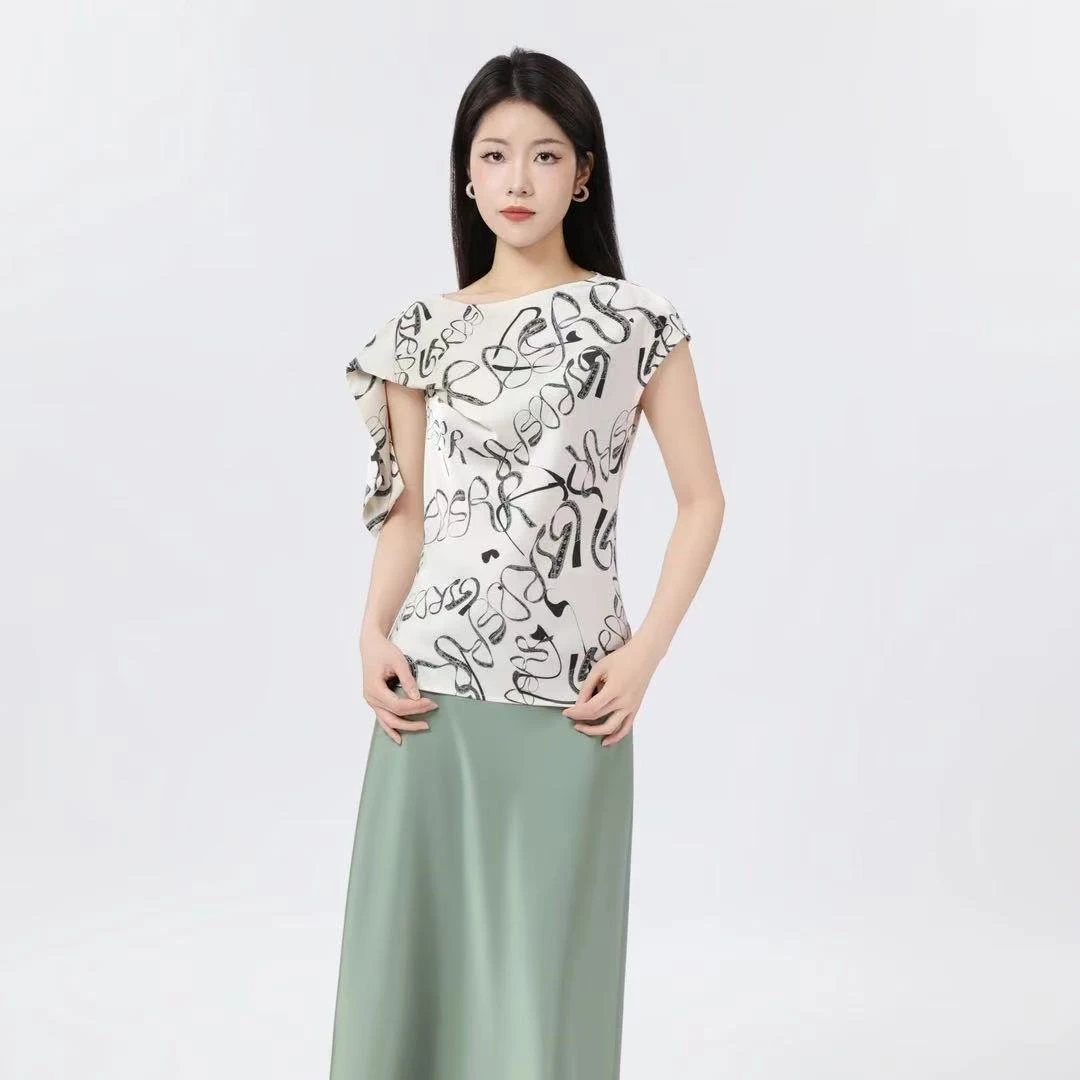 GIRDEAR/哥弟短袖圆领T恤印花不规则上衣老钱风时尚百搭130013