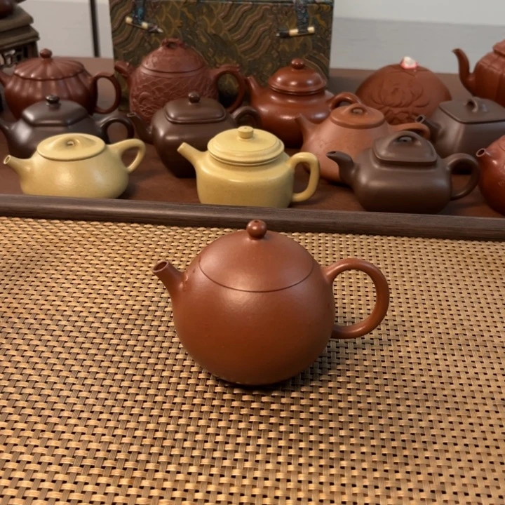 紫砂茶壶豆蔻西施红将坡半手壶