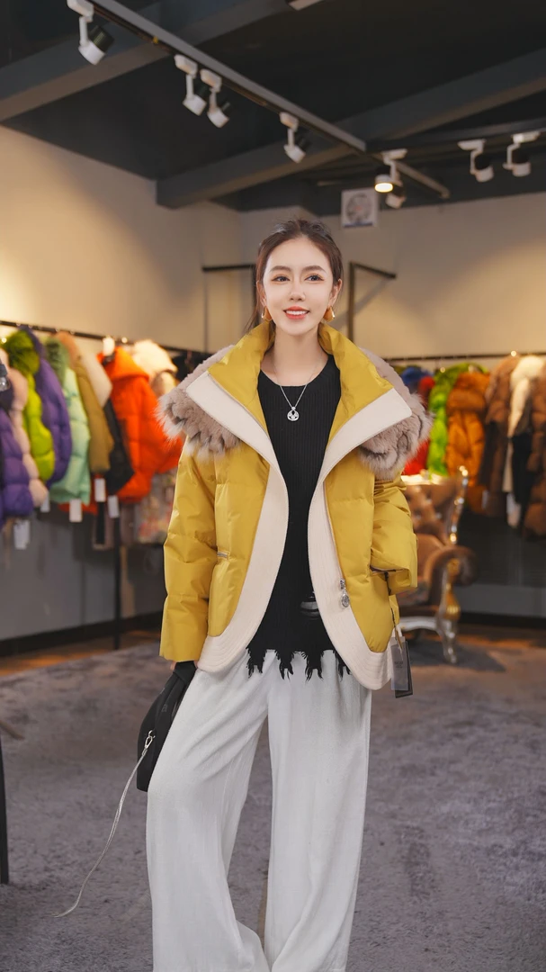 YJ【邢邢推荐】新款羽绒服鹅绒女外套99433宽松秋冬时尚冬季