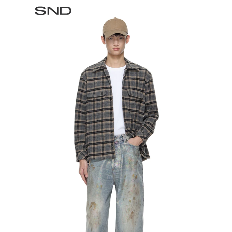 【SAMSOE SAMSOE 设计师品牌】SND PS25 条纹格子衬衫 男款