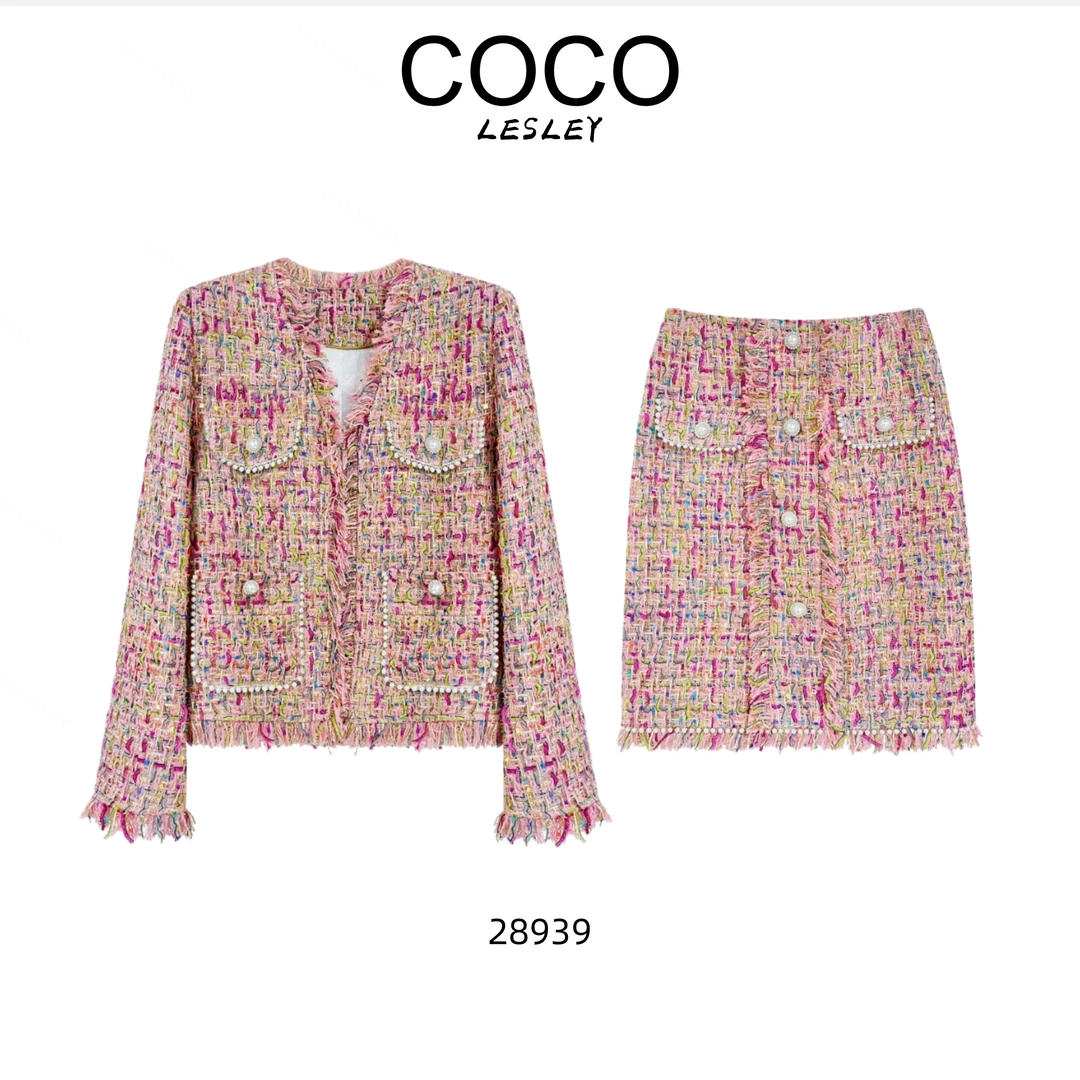 【COCO LESLEY】小香风套装气质针织轻奢时尚编织法式设计师粗花呢