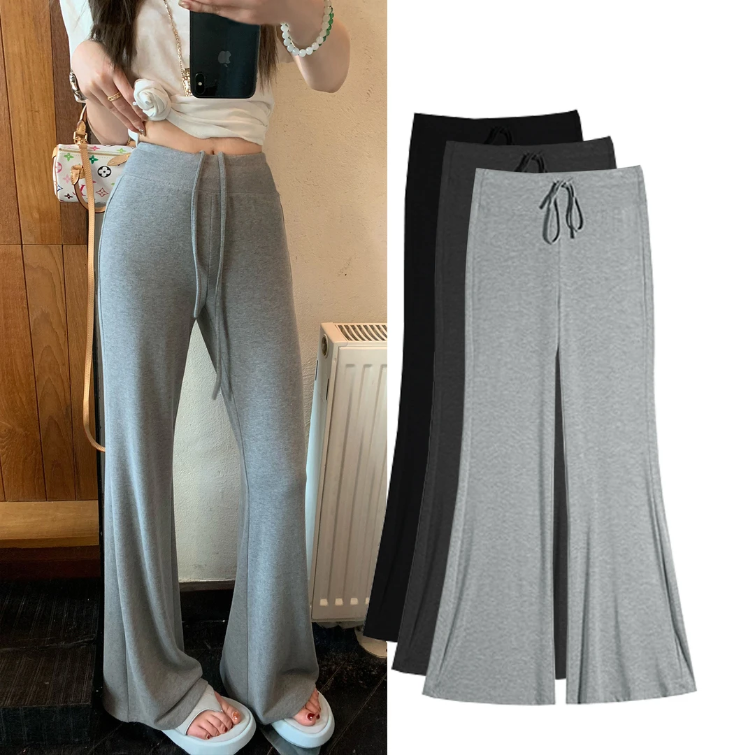 2025夏季新款无托腹孕妇微喇裤莫代尔防晒薄款外穿垂感喇叭拖地裤