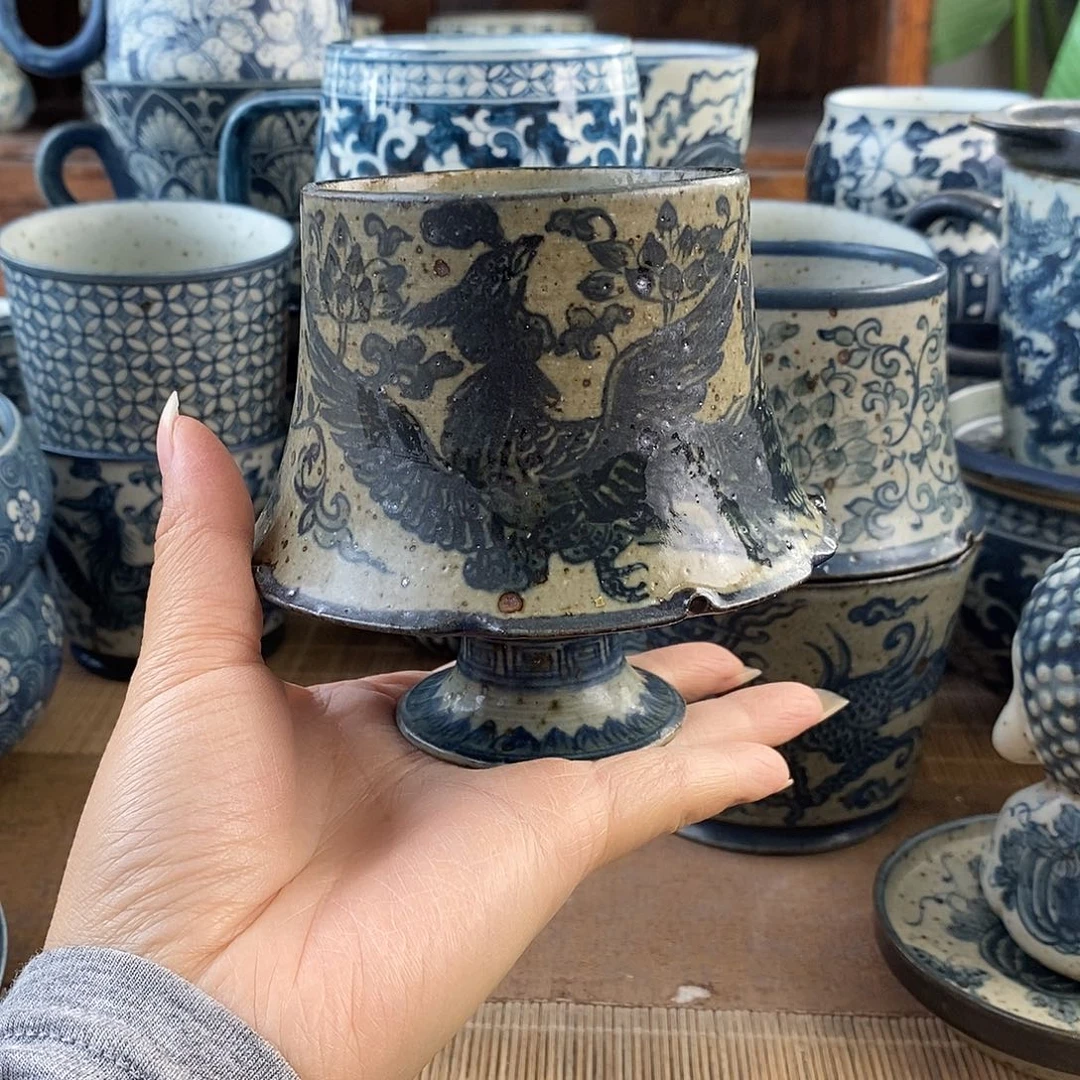 陶手工手绘青花高温陶瓷