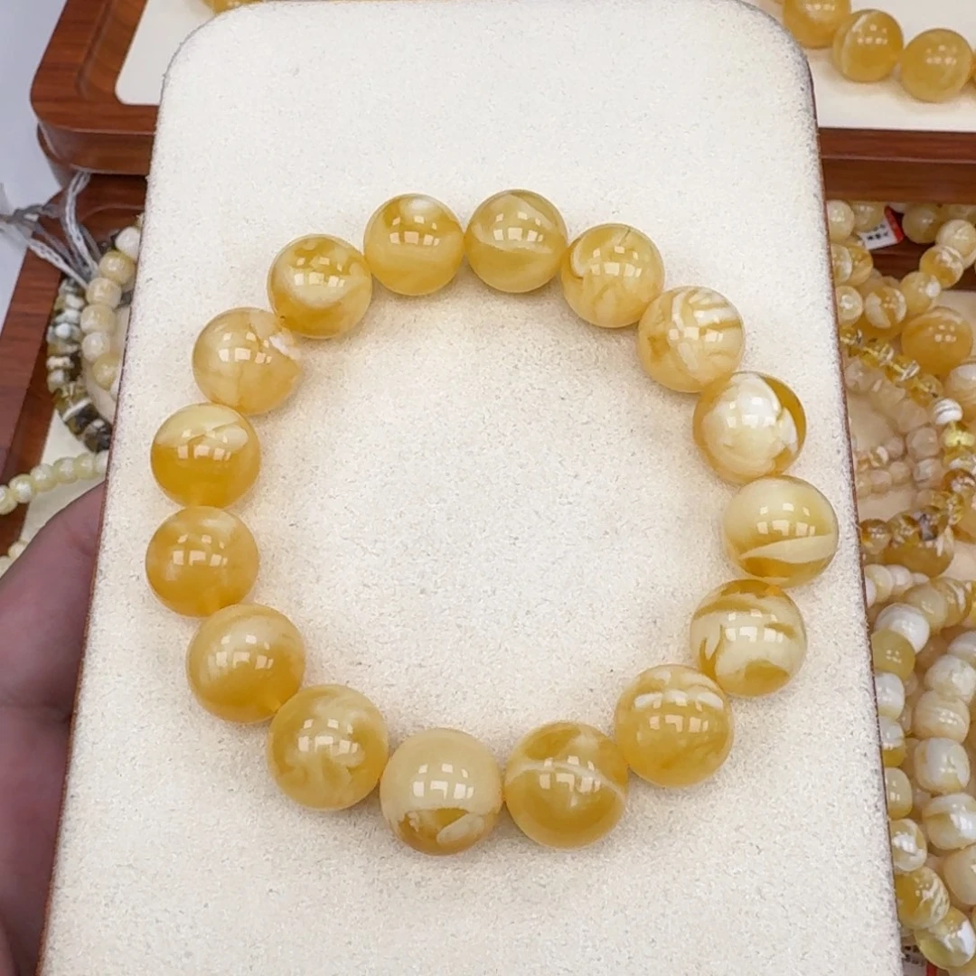 琥珀未镶嵌手链蜜蜡手串