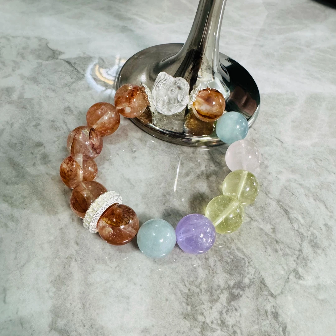 铜合金琉璃手链 吞金兽  手串