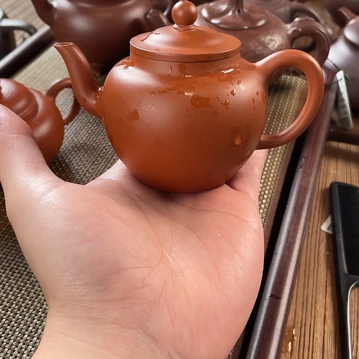茶壶紫砂朱泥壶半手