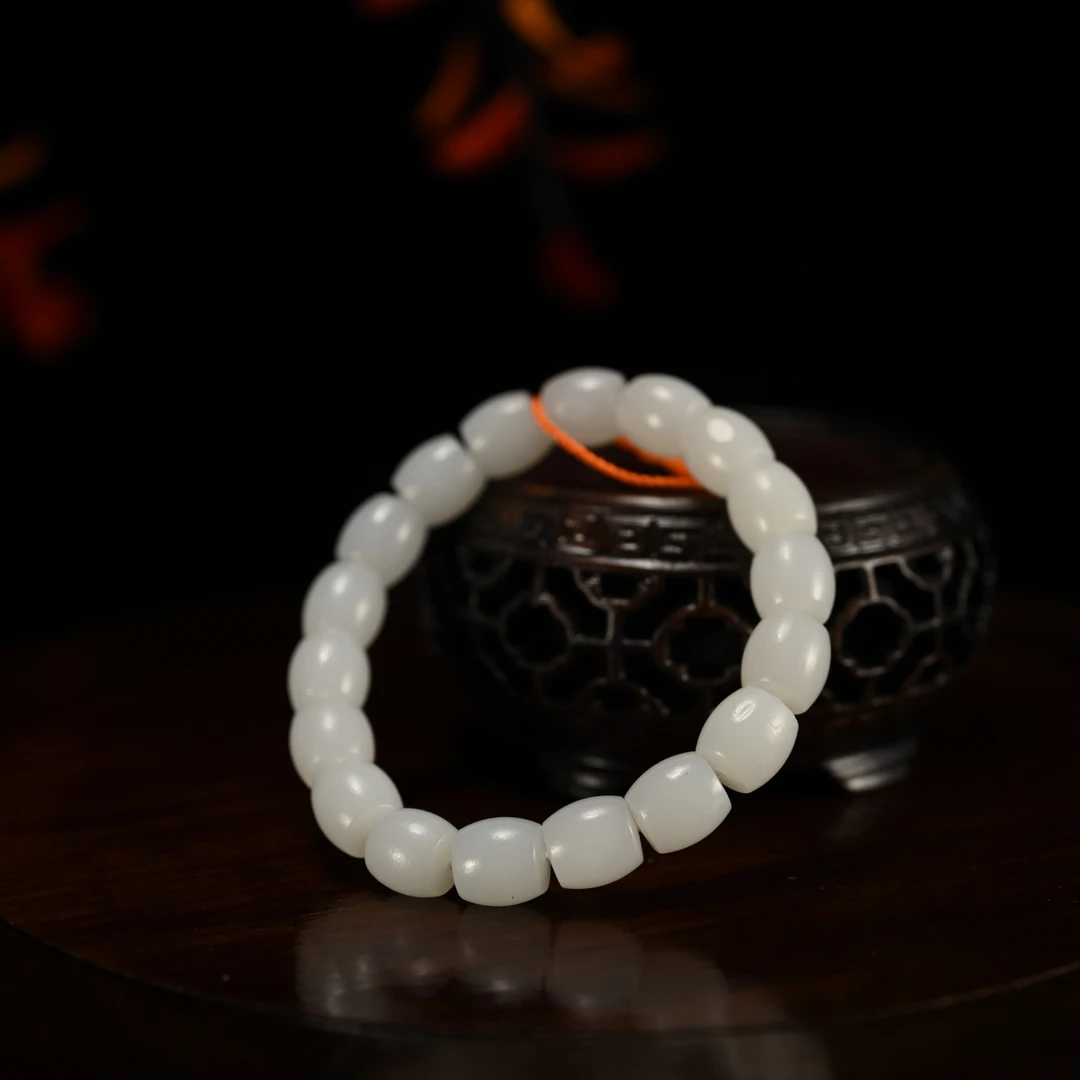 Lot8835 HP6804240和田玉白玉手串/杭拍