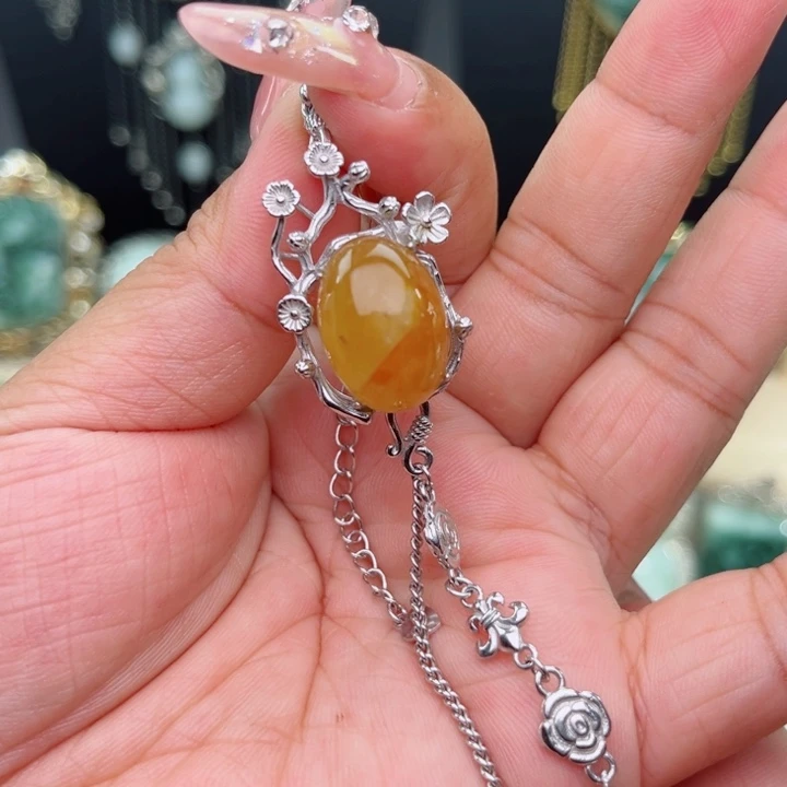 岫玉银S925镶嵌手链