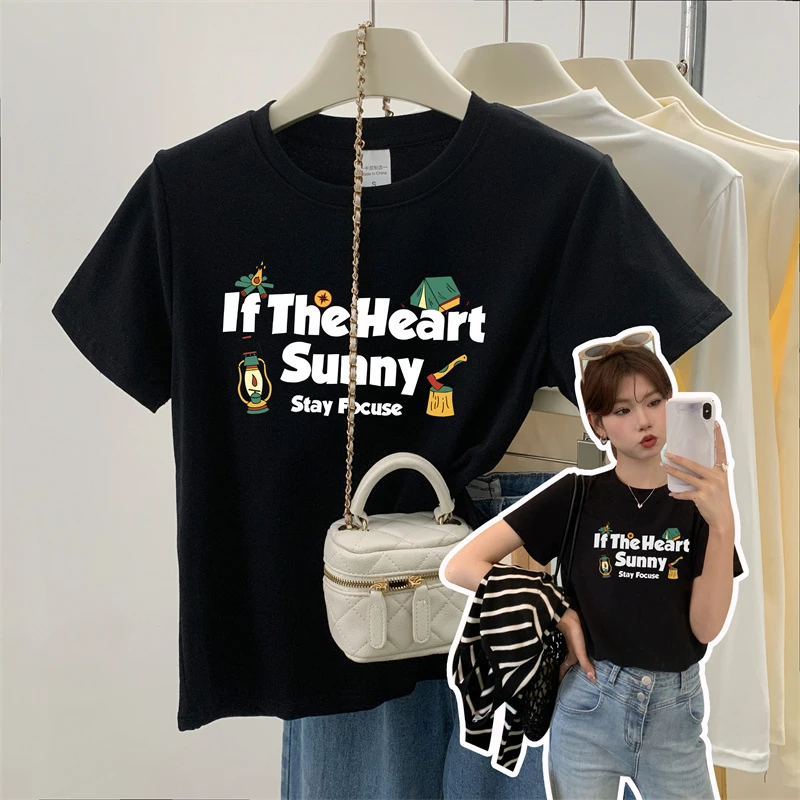 简约黑色显瘦打底衫有弹力重磅设计感正肩短袖t恤女圆领修身上衣