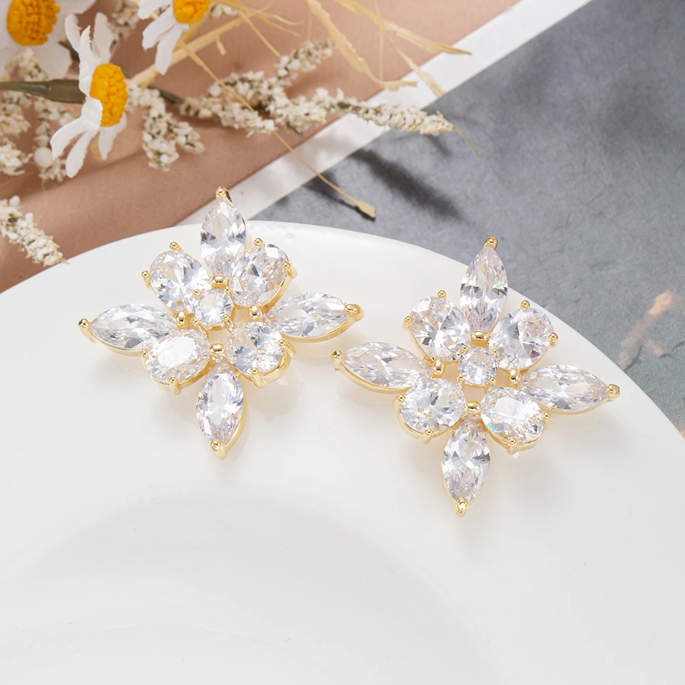 几何轻奢耳环ins时尚气质高级感满锆耳钉