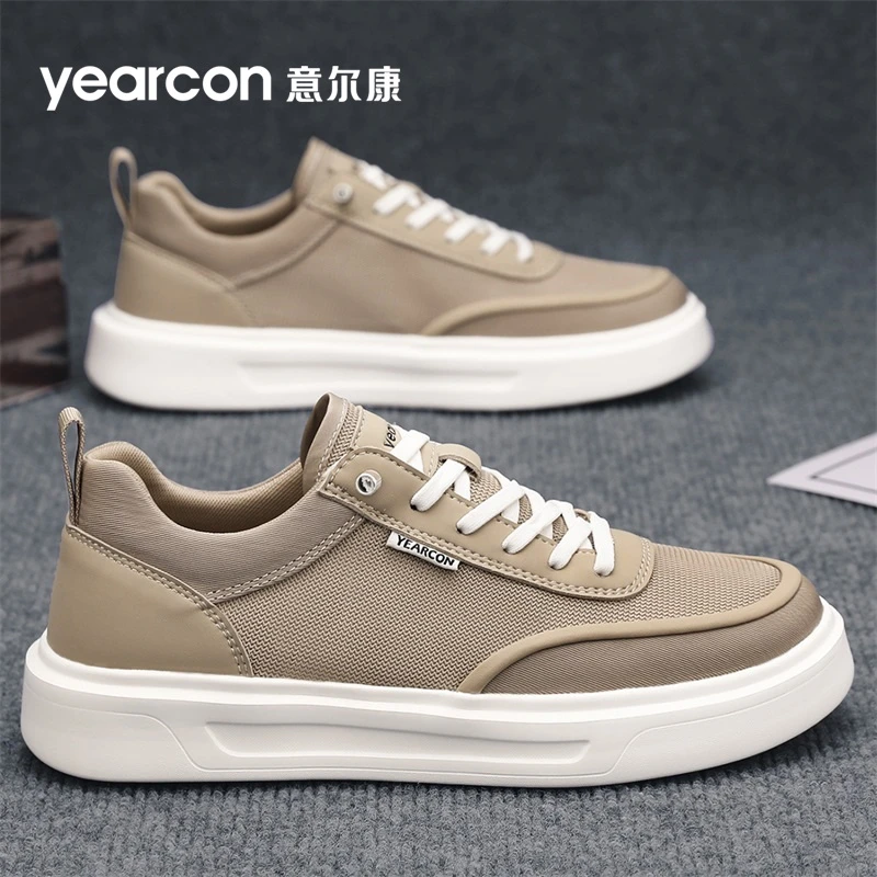 意尔康男鞋老北京布鞋2025新款秋冬透气一脚蹬厚底增高帆布板鞋男