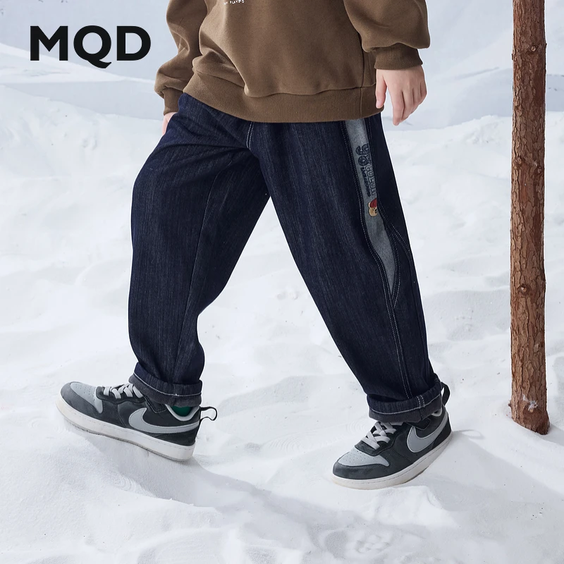 【锥形裤】MQD童装冬季新品男大童学院风穿搭牛仔裤9644W1402