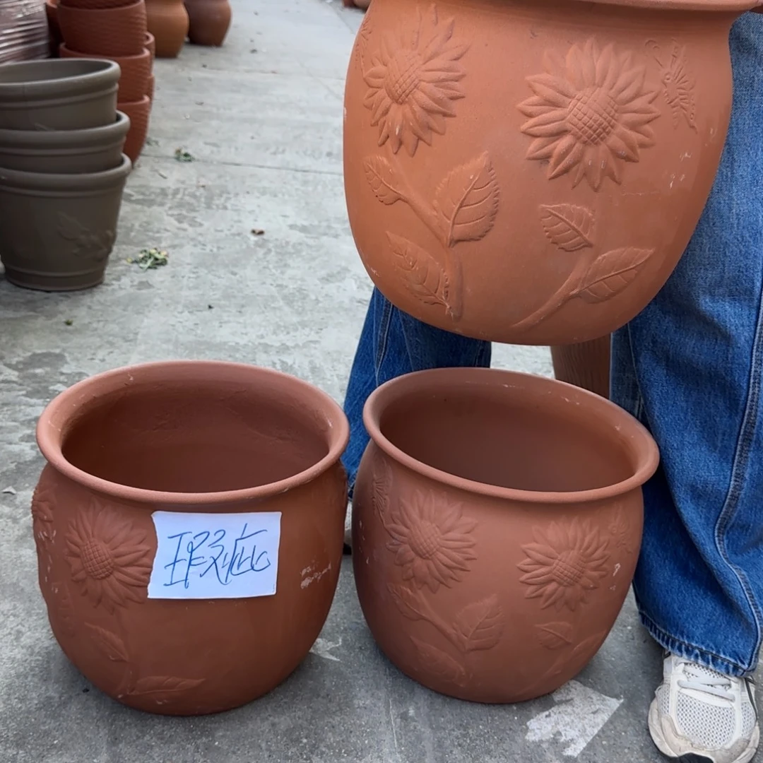 紫砂花盆口30高26宜兴紫砂瑕疵