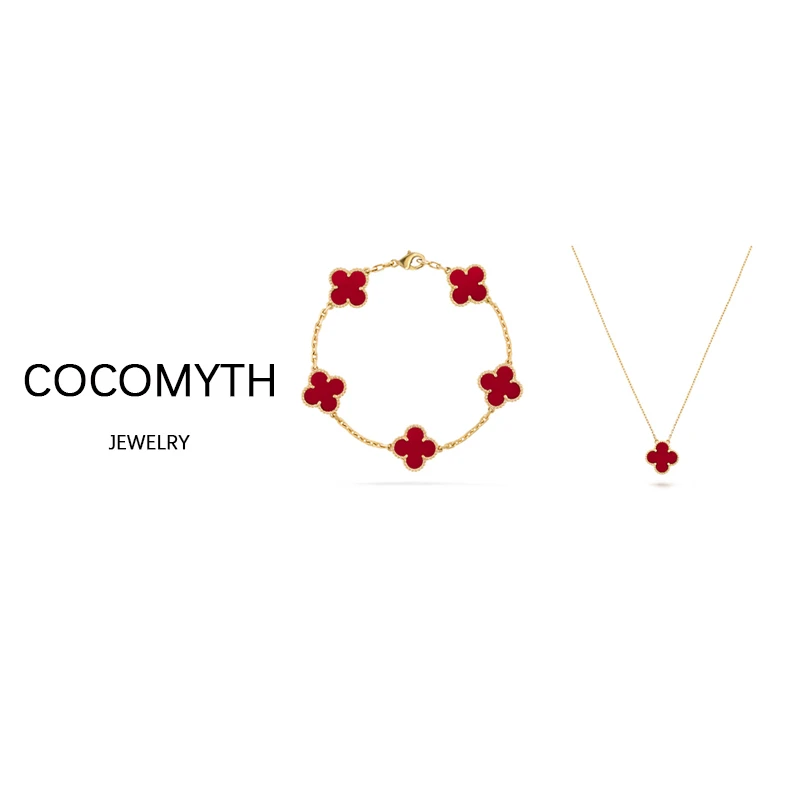 钛钢珐琅手链 轻奢时尚百搭四朵花手链项链