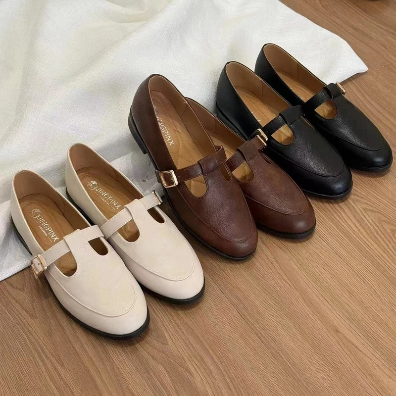 【Ciafoce纤芙森】单鞋圆头软底法式舒适皮鞋乐福鞋时尚低跟学院风