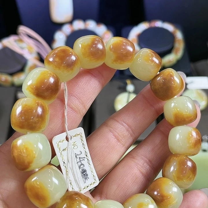 岫岩河磨玉（透闪石质玉）未镶嵌手链1314