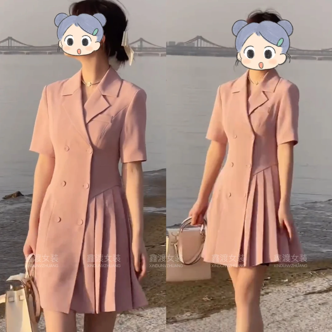 2025春夏新款时尚显瘦气质女士网红洋气连衣裙百搭款D5161