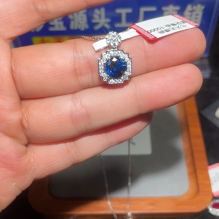 颈饰蓝宝石14K金镶嵌05